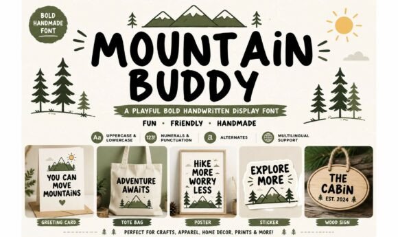 Mountain Buddy Font: A Playful Touch for Creative Projects