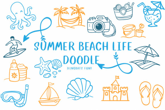 Summer Beach Life Doodle Font